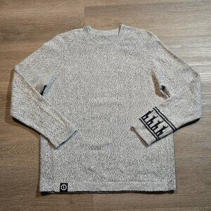 Paka The Costa Crew Neck Sweater Size Medium Royal Alpaca Merino Wool Gray White